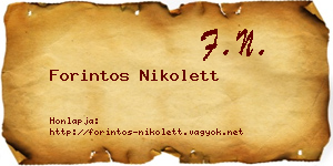 Forintos Nikolett névjegykártya